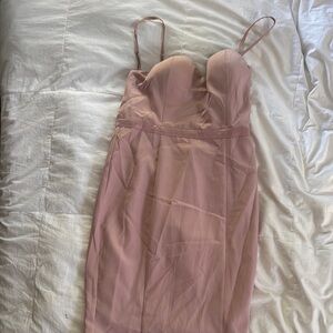 Elegant Pink Spaghetti Strap Dress